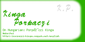 kinga porpaczi business card